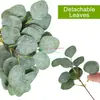 Hoja de Dinero Corta Única con Fruta, Hoja de Eucalipto de Planta Simulada, Arreglo Floral Hecho a Mano para Bricolaje con Hojas de Eucalipto Decorativas
