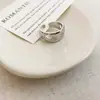 Anillo de Gipsofila de Lujo Ligero para Mujer Geométrico Banda Ancha de Moda Personalizado Apilable Abierto Ajustable Estilo Ins Anillo para Dedo Índice