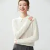 Suéter de cachemira con cuello polo, nueva colección otoño/invierno 2026, capa base versátil para mujer, corte holgado, efecto adelgazante, suéter cálido, fácil de combinar
