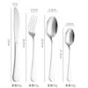Venta al por mayor de vajilla de acero inoxidable 1010, cuchillo y tenedor, cuchara, vajilla de comida occidental, postre, café, cuchara para mezclar, cuchillo y tenedor para carne.