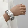 Moda Europea y Americana Simple Metal Pesado Elegante Anillo Geométrico Brillante Gota de Agua Collar Pulsera Pendientes Conjunto de Joyería para Mujeres