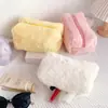 Bolsa de Cosméticos de Peluche Transfronteriza Color Caramelo Dopamina para Labial Lápiz de Cejas Rubor Gran Capacidad Suave Cera Portátil Neceser