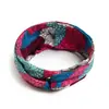 Diadema Bohemio Ins Versátil Elegante Nudo Cruzado Diadema Deportiva de Yoga Estampada Versión Ancha para Mujeres con Coronilla Alta