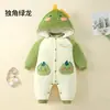 Macacão Espesso de Algodão Puro para Bebê Outono e Inverno Roupas de Algodão para Recém-Nascidos Roupas de Inverno Jaqueta de Algodão com Capuz Jaqueta Acolchoada para Passeio de Outono e Inverno