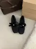 Primer Encuentro Ji Zapatos de Tacón 2026 Estilo Nuevo Estilo Retro Punta Cuadrada Moño Mary Jane Zapatos de Mujer Aumento Interno de Altura Zapatos de Piel