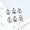 Acessórios DIY de Liga 13x10mm Mini Pingente de Símbolo da Paz Colar Pulseira Brincos Acessórios para Roupas Atacado