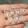 Cristal Branco Natural Estrela Lua Flor de Cinco Pétalas Zakiram Contas Soltas Placa Quadrada com Contas Acessórios de Escultura Cristal DIY