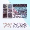 Caixa com 6 compartimentos Borda dourada Trevo cascalho contas de arroz pequenas contas de vidro cristal acessórios para joias DIY contas para colar pulseira