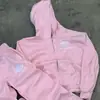 Aliexpress Comércio Exterior Estilo Retro Americano Desgastado Personalizado Moletom com Zíper Calça de Moletom Bordado de Letras Moletom com Capuz Atacado