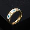 Moda Europea y Americana Anillo de Ojo de Diablo de Gota de Cobre Chapado en Oro de Gota de Aceite de Venta Caliente Accesorios de Anillo Abierto Modernos que Combinan con Todo