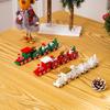 Decoraciones Navideñas Tren de Madera Navideño Jardín de Niños Regalos de Vacaciones de Navidad Exhibición de Ventana Juguetes Navideños