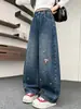 Calça Jeans Nova Estilo Outono para Meninas Mais Velhas, Jeans Bordado Infantil, Tendência de Moda Estilosa e Versátil