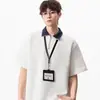 Camisa Polo Manga Curta com Gola Masculina Marca Moderna Verão Camiseta Solta Moda 2026 Simples Versátil Camiseta Top Casual