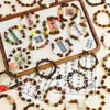 Pulsera DIY Estilo Vintage de Granos de Café Naturales Premium, Imprescindible para Puestos de Cafeterías, Pulsera con Aroma Fuerte de Huella de Gato al por Mayor