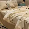 Juego de Colcha de Verano Refrigerante con Estampado de Dibujos Animados de Cuatro Piezas para Niños, Colcha de Verano para Dormitorio de Estudiante, Individual, Lavable a Máquina, Núcleo de Colcha con Aire Acondicionado