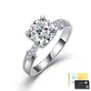 Anillo de compromiso de plata S925 con moissanita de cuatro garras, transfronterizo europeo y americano, para mujer, diseño único y versátil, de nicho
