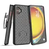 Capa para Celular Samsung Xcover7Pro Aplicável em Fronteiras Padrão Trançado Clipe Traseiro Manga Deslizante Suporte Dobrável Capa Protetora Anti-Queda