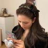 Diseño de Nicho Retro Francés Estilo Fragante Lazo Delgada Banda para el Cabello Presión Alta en la Parte Superior del Cráneo Banda para el Cabello Dulces Elegantes Accesorios para el Cabello