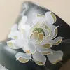 Taza maestra Ino Kikisho pintada a mano con diseño de loto y campana, Taza de té pastel de gres bajo vidriado estilo chino creativo, Taza de degustación para juego de té Kung Fu
