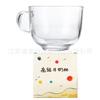 Tazón de vidrio transparente con asa para desayuno, taza de leche, taza de avena, taza de almidón de raíz de loto, tazón de ensalada de frutas, taza de café, taza de bebida
