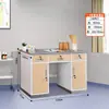 Gabinete Médico Occidental con Lavabo, Mesa Dispensadora y Gabinete para Medicamentos con Acabado de Madera Impresa por Transferencia para Clínicas y Consultorios Médicos Escolares