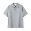 Nueva Camisa Polo de Verano 240g 65% Algodón Cómodo Algodón Piqué Doble Botón Diseño Creativo Botón de Contraste Manga Corta