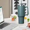 Amazon EE. UU. Taza de Coche de 40 oz con Popote Juego de Popotes de Acero Inoxidable 304 para Taza Grande de Hielo de 30 oz