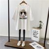 Camiseta de Verano para Mujeres Embarazadas de Longitud Media de Algodón Puro de Manga Corta Camiseta para Mujeres Embarazadas Holgada Talla Grande Moda Coreana Camiseta Básica para el Verano
