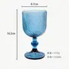 Copa de Vino de Vidrio de Color en Relieve, Vaso para Jugos, Copa de Vino, Copa de Cáliz, Copa de Vino Engrosada, Copa de Champaña, Lujo Ligero Retro