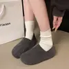 Sapatos de algodão com forro de fleece, estilo slip-on, sola macia, quentes, design novo, confortáveis para dias preguiçosos, coleção 2026, tamancos femininos estilo Birkenstock para outono e inverno