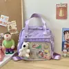 Bolsa Transparente Fofa Estilo Japonês para Dor Bolsa Mochila Estudantil Grande Capacidade Multifuncional Bolsa de Ombro Casual para Menina do Ensino Médio