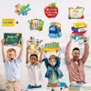 Temporada de regreso a clases: letreros para jardín exteriores con diseños de manzana, búho y autobús escolar, con estacas para una fácil colocación
