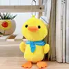 Lindo Bufanda Azul Marino Pato Peluche Colgante Llavero Decoración para Bolso de Pareja Muñeca Juguete Pequeño Juguete de Peluche