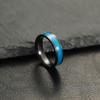 Suministro transfronterizo anillo de pareja de acero inoxidable simple europeo y americano con epoxi goteado a color anillo de acero de titanio de 6 mm de ancho joyería