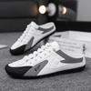 Zapatillas de Media Pantufla de Punta Cerrada Estilo Nuevo para Hombre, Zapatos Perezosos de Poner y Quitar de Moda para Exterior, Zapatos de Moda Casual sin Talón de Moda