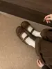 Moda Fashionável Versátil 2025 Outono e Inverno Sapatos Loafer Rasos Redondos de Uma Linha Sapatos Mary Jane Femininos com Forro de Lã