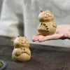 Mascota de Té de Arcilla Púrpura Yixing Gato de la Suerte Gatito Creativo Accesorio de Té Decoración del Hogar Inserto de Fragancia de Té Juego de Té Kung Fu Se Puede Usar