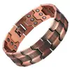 Pulsera antigua de cobre rojo más vendida transfronteriza con cierre de reloj, moda vintage finamente tallada en forma de cruz, joyería magnética completa para parejas al por mayor