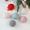 Decoraciones de Navidad al por mayor bola de fieltro de lana enrollada de color beige de 6 cm material para manualidades Árbol de Navidad bola de lana de Navidad
