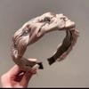 Verão Europeu e Americano Retrô Faixa de Cabelo Larga de Malha com Bolinhas Laço Feminino Crânio Alto Lavar o Rosto Faixa de Cabelo Larga Acessórios de Cabelo