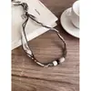 Collar Ajustable de Moda con Empalme Divertido de Tela para Mujer Diseño Nicho Cadena Clavícula Pulsera Envolvente Multicapa Accesorios