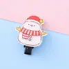 Navidad Niños Dibujos Animados Muñeco de Nieve Alce Conejo Anciano Pasador Niñas Acrílico Campana Regalo Festivo Pasador Tocado