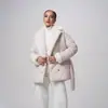 Chaqueta de Algodón con Solapa Transfronteriza 2025 Moda Europea y Americana Holgada Versátil Color Sólido Diseño de Cintura con Lazo Abrigo para Mujer