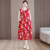 Vestido de Algodón y Seda de Alta Gama sin Mangas Estilo Nuevo 2026 para Mujer, Ropa de Verano para Mamás, Vestido de Playa de Moda en Sanya Este Año