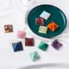 Adornos de Pirámide de Cristal Natural de 3CM Piedra Original Mineral Pulido Estándar Piedra de Energía Torre de Cuatro Lados Adornos de Decoración para el Hogar