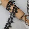 Renda de Bordado Solúvel em Água de Poliéster Preta e Branca Fina com Coração de 2,8 cm de Largura Renda Bordada Artesanal DIY Acessórios para Bolsa de Dor