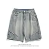 Verano 2026 Nuevo Estilo Americano Retro Corte Holgado Pantalones Cortos de Mezclilla Tendencia de Moda Juvenil Pantalones Rectos Casuales para Hombre