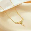 Collar de Acero de Titanio para Mujer, Sencillo, Versátil, Moderno, Lujo Ligero, Diseño de Nicho, Gama Alta, Cadena para Clavícula que No se Desvanece, Joyería al por Mayor