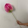 Flor artificial de una sola rama 3D, gran palma roja, tacto de cinta, fábrica al por mayor, decoración de bodas, hoteles, flores, transmisión en vivo