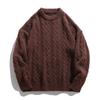 Helu Ropa de Punto Holgada de Cuello Redondo para Hombre Otoño e Invierno Nuevo para Pareja Color Puro Casual Versátil Chaqueta de Punto